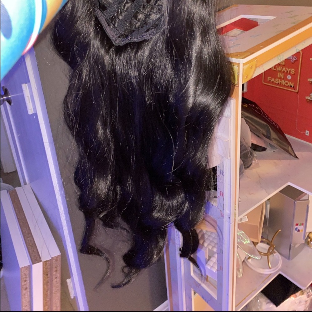 All black wig with bangs